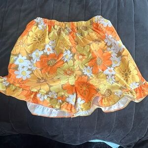 Floral Orange and Yellow Shorts